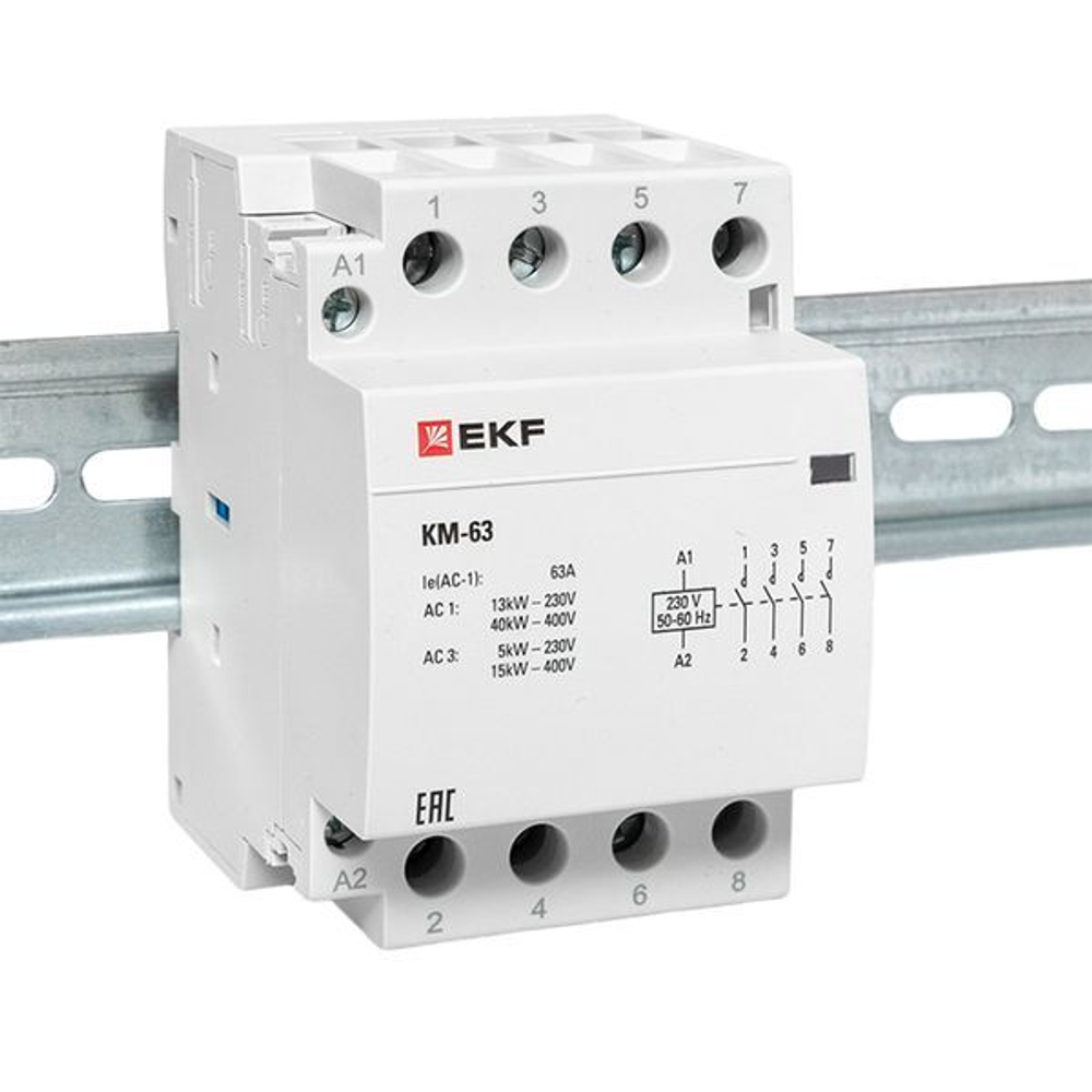 Контактор модульный КМ 63А 4NО (3 мод,) EKF PROxima