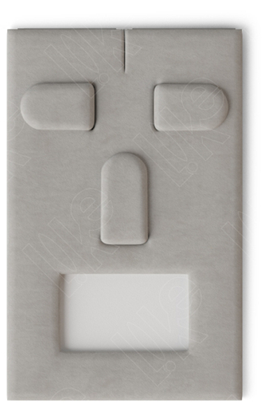 Вкладыш 13/наклонный/для гарнитура/3 язычка/окошко для бирки/прорезь для нитки