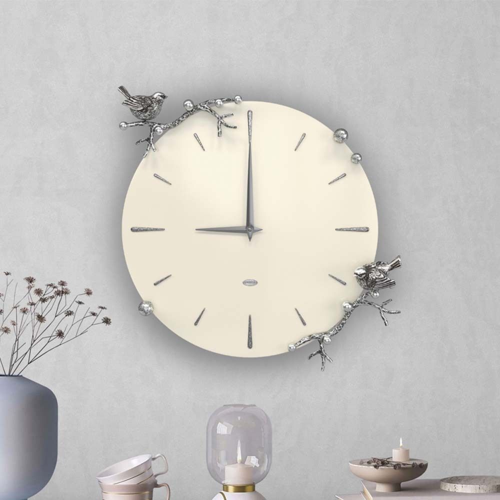 Часы настенные Терра Колор Кремовый белый Сильвер