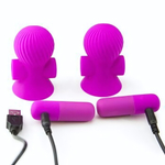Лиловые перезаряжаемые вибростимуляторы для груди (Цвет: лиловый)