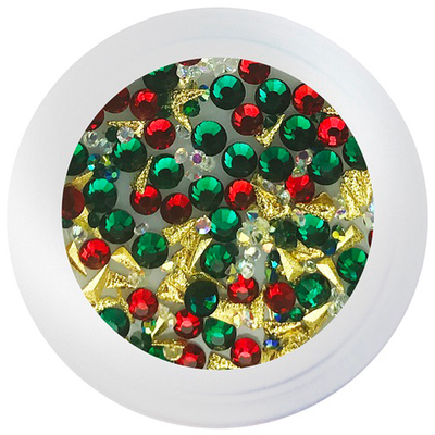 Стразы стекло "Mix Новогодний" #02 в банке 240 шт