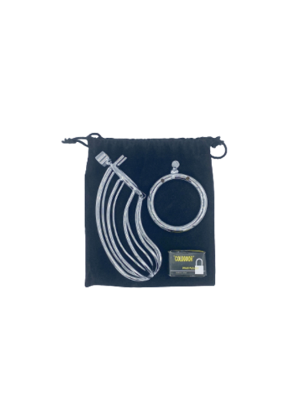 Пояс верности мужской сталь висячий замок 40, 45, 50