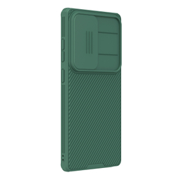 Чехол зеленого цвета (Dark Green) с защитной шторкой для камеры от Nillkin на Samsung Galaxy S25 Ultra, серия CamShield Pro Case