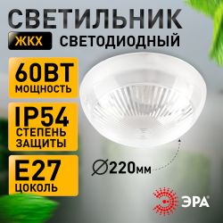 Светильник ЭРА «Сириус» НБП 06-60-011 антивандальный IP54 E27 max 60Вт D220 круглый призма