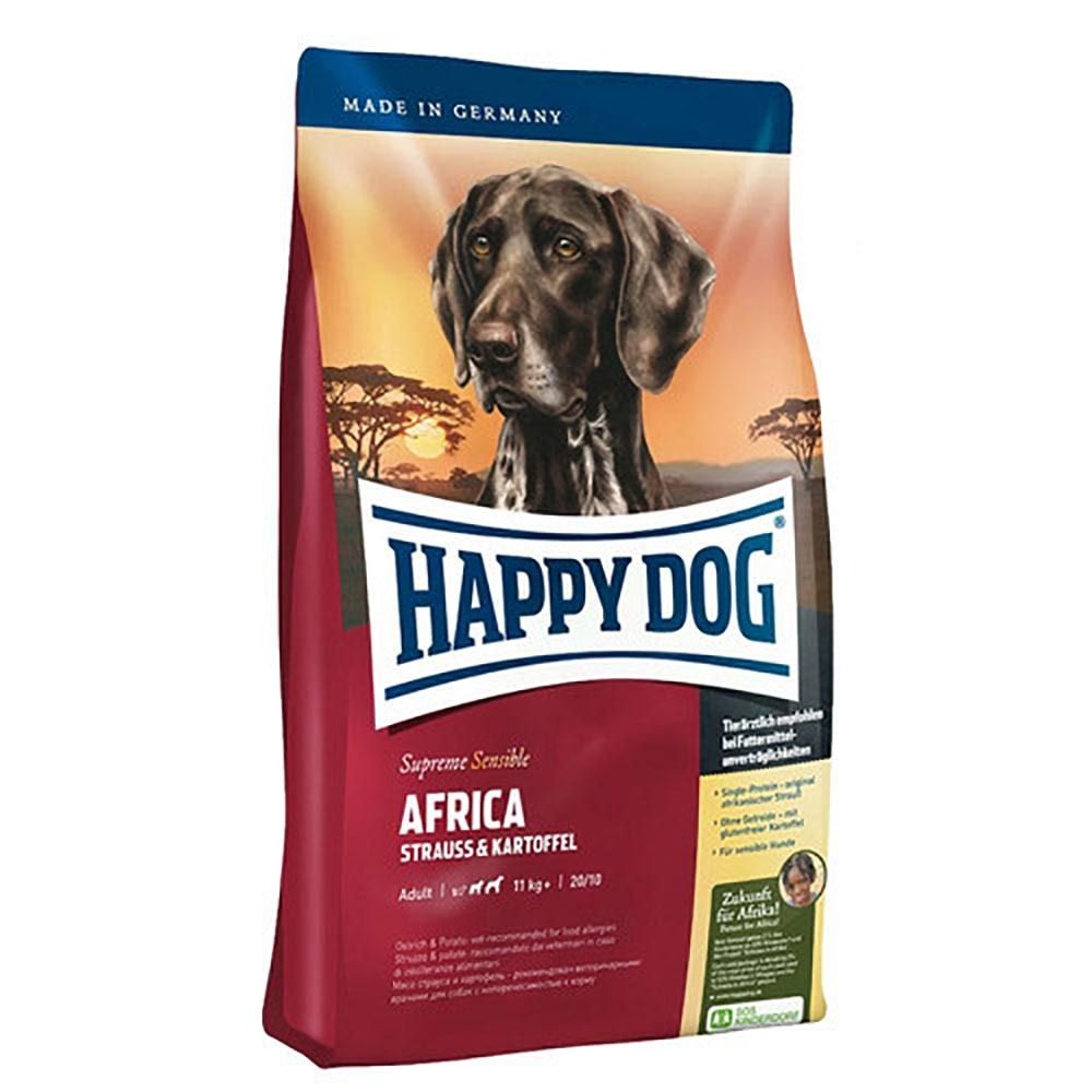 Happy Dog Sensible Africa - беззерновой корм для собак с пищевой аллергией и кормовой непереносимостью с мясом страуса