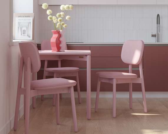 Стул Saga, рогожка, розовый