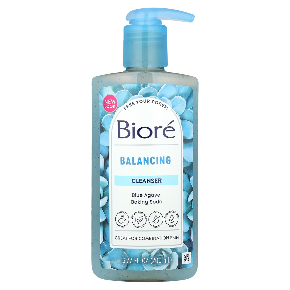 Biore, Балансирующее средство для очистки пор «Голубая агава + сода», 200 мл