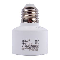 ULH-A180 E27-WF WHITE Умный патрон-адаптер Wi-Fi+Bluetooth. под лампу Е27. 220В. 100Вт. Белый. Голосовое управление+приложение UnielSmart. TM Uniel