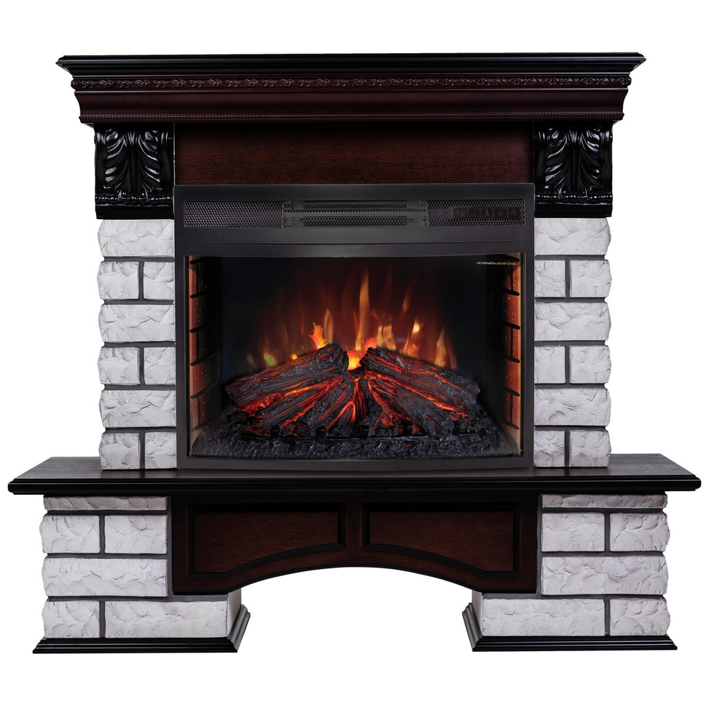 Электрокамин RealFlame Country Lux Rock AO античный дуб с очагом Firefield 25 S IR