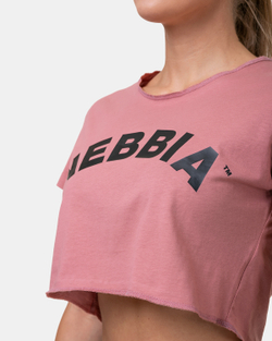 Женская укороченная футболка Nebbia 583 Loose Fit & Sporty Crop Top Old rose