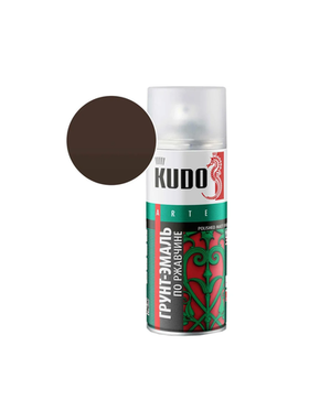 Грунт-эмаль по ржавчине матовая высокопрочная в баллончике KUDO RAL 8017