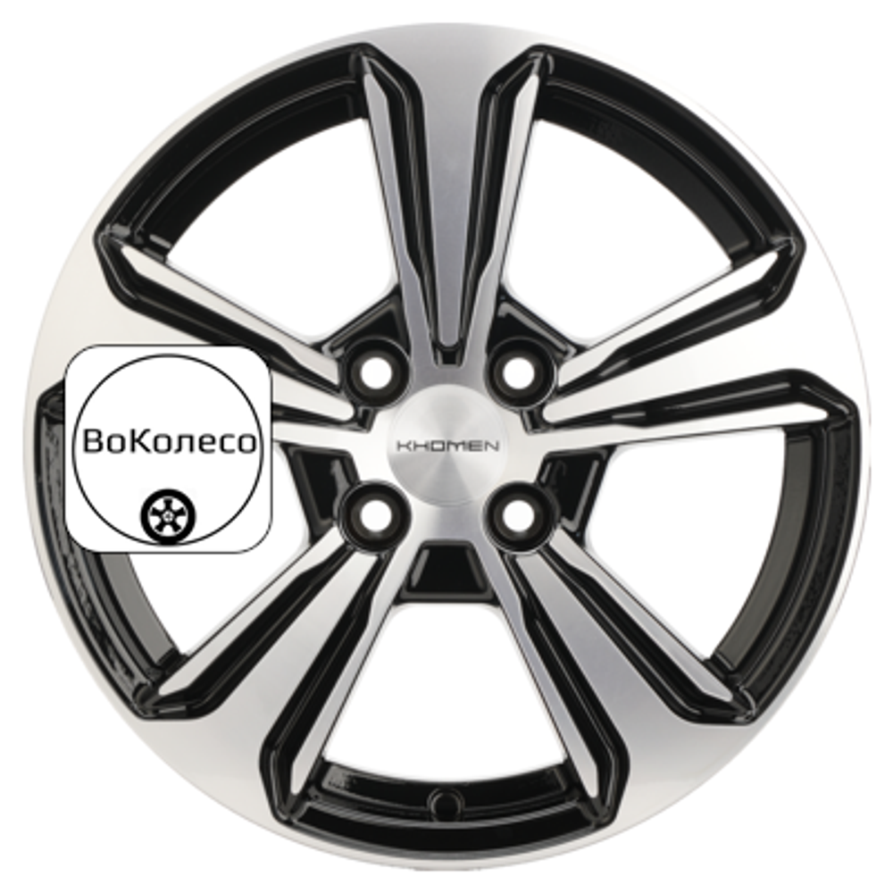 6x15/4x100 ET45 D54,1 KHW1502 (Solano) Black-FP Khomen Wheels
