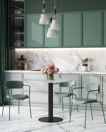 Стул Дженни букле зеленый каркас зеленый полуглянцевый муар