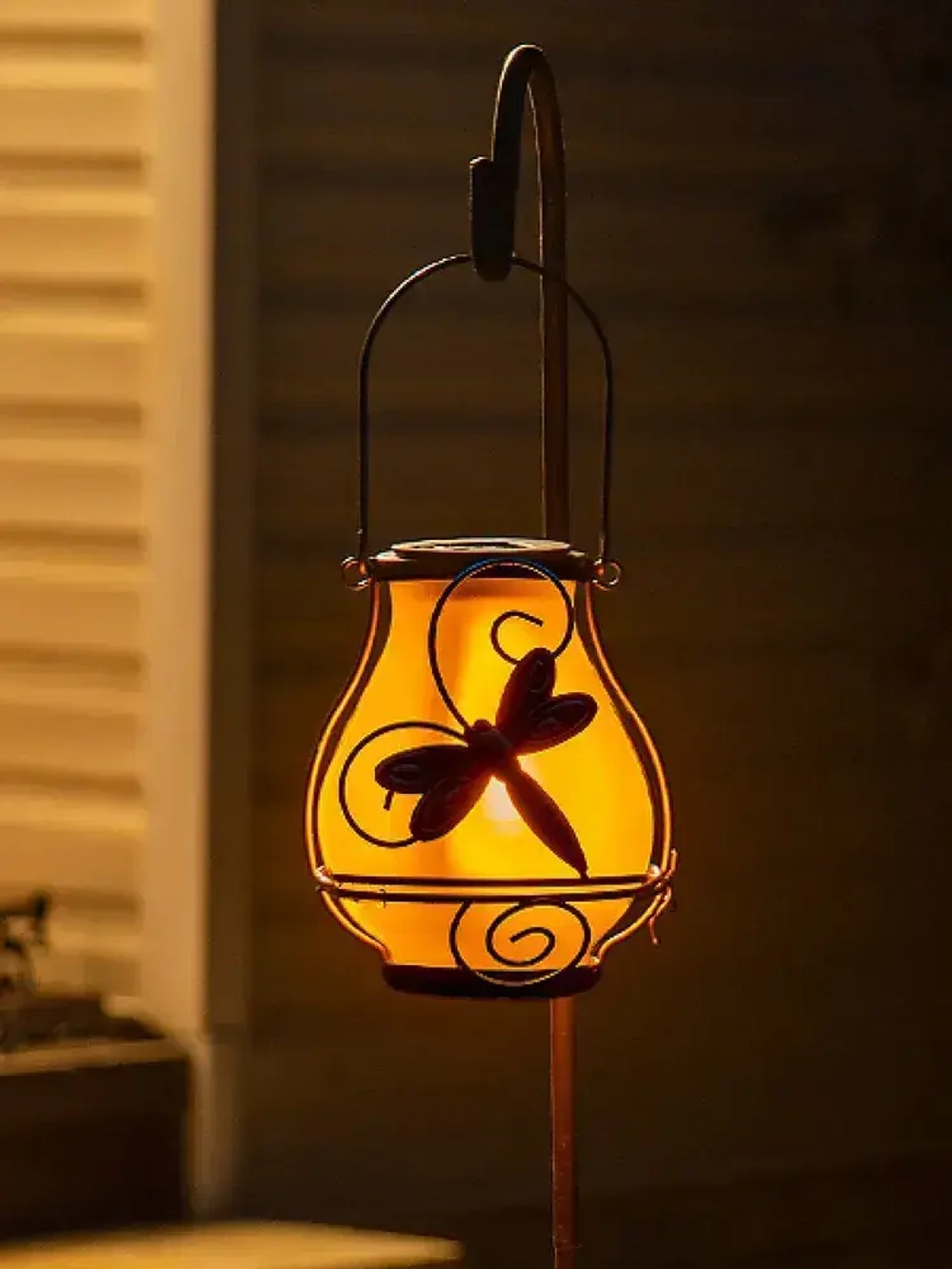 Комплект фонарь садовый "Стрекоза" и крюк для подвешивания на солнечной батарее ЧУДЕСНЫЙ САД