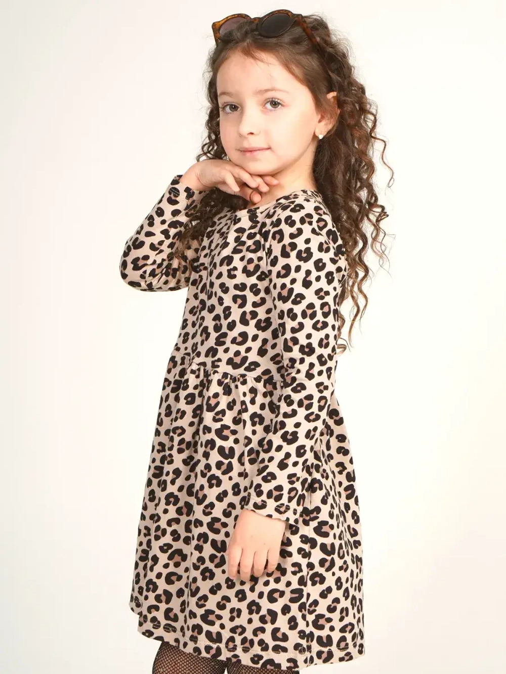 Платье в садик с длинным рукавом