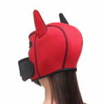 Красная неопреновая БДСМ-маска Puppy Play (Цвет: красный)