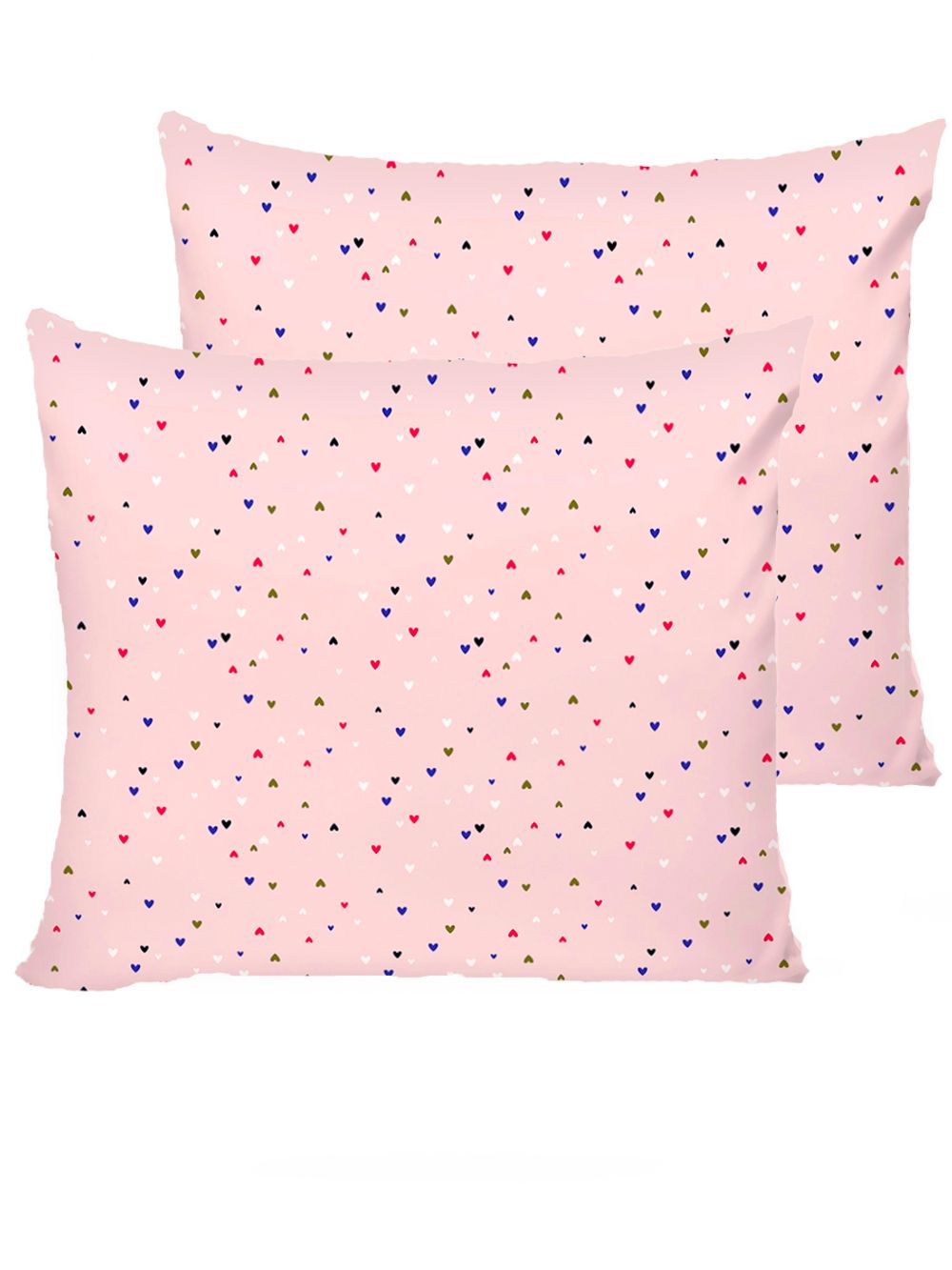 Наволочка комплект 2шт  перкаль Сказка "Сердечки" 70x70 см на молнии