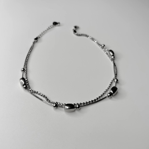 Браслет на ногу двойной с бочонками