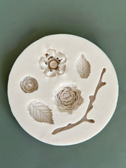 Молд силиконовый для творчества " Японский цветок 2" диаметр молда 9 см / Форма для мыла, воска, гипса и полимерной глины