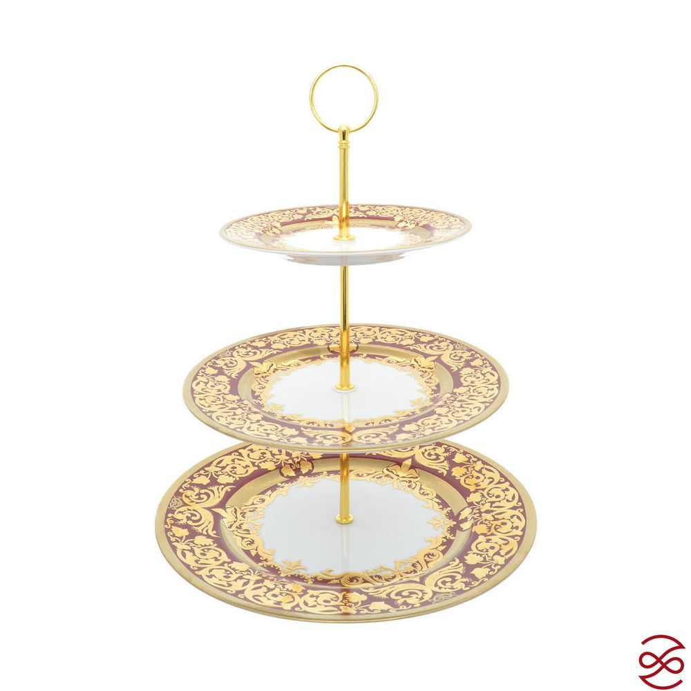 Этажерка (Горка) Falkenporzellan Natalia bordeaux gold три яруса