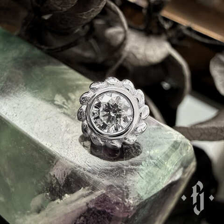 Накрутка "Sunflower" - Белое золото - White CZ