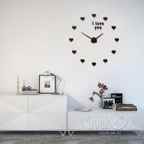 Настенные 3D часы I love you