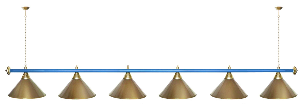 Лампа STARTBILLIARDS 6 пл. (плафоны золотые,штанга золотая,фурнитура золото)