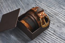 Ремень из гладкой итальянской кожи, цвет «песчаная буря», латунная пряжка