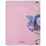 Тетрадь на кольцах А5 (180х220 мм), 80 л., под кожу, BRAUBERG VISTA, "Bouquet", 112123