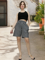 22231 Шорты женские пике темно-серо/белая полоска (56)