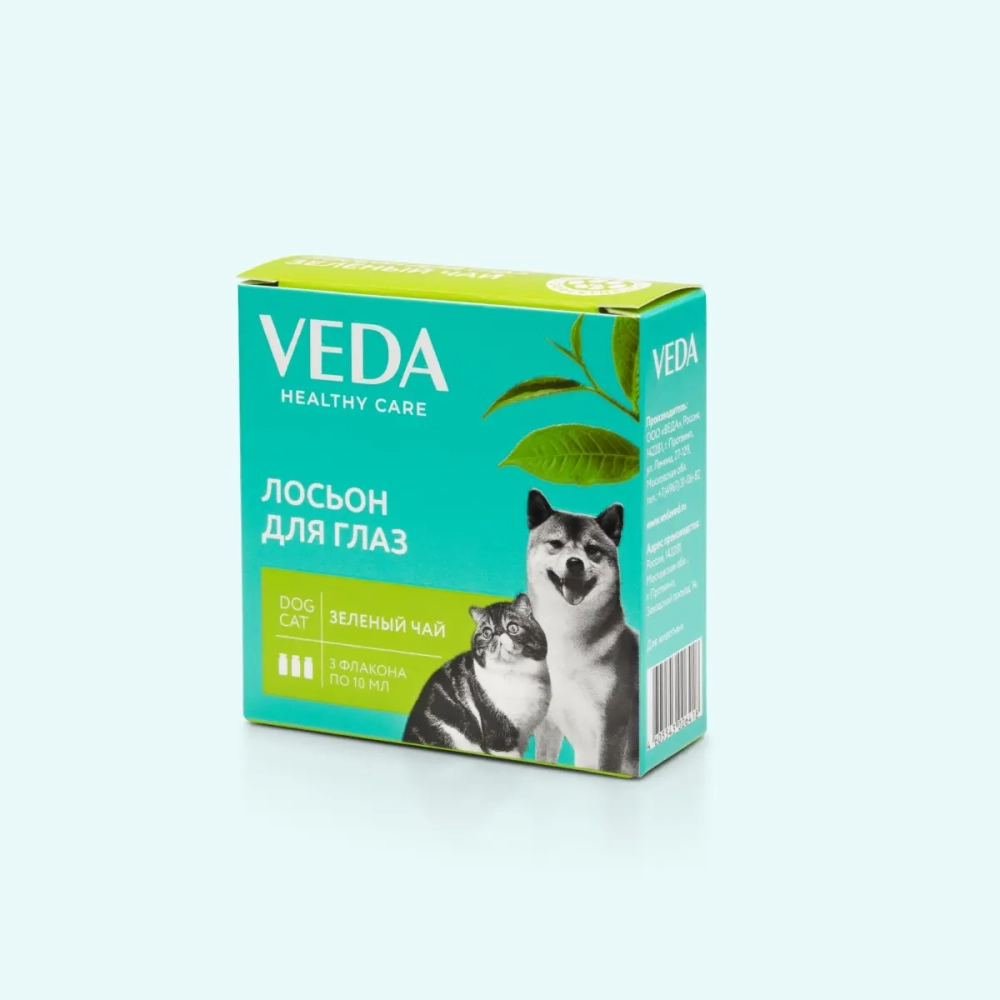 VEDA Лосьон для глаз "Зеленый чай", для кошек и собак, 30 мл
