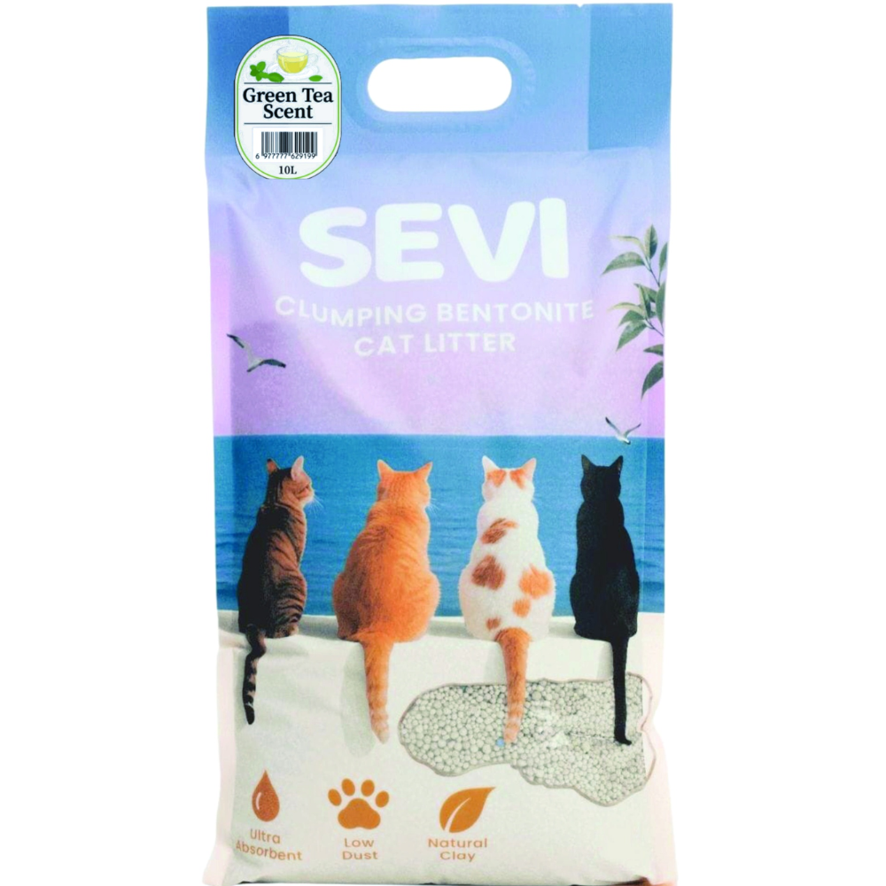 Наполнитель бентонит Sevi Зеленый чай 5 л