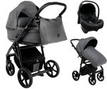 Детская коляска Roan Esso 3 в 1 с автокреслом Tutis Elo Lux EduSky Black ESS114/1 Grey/Black