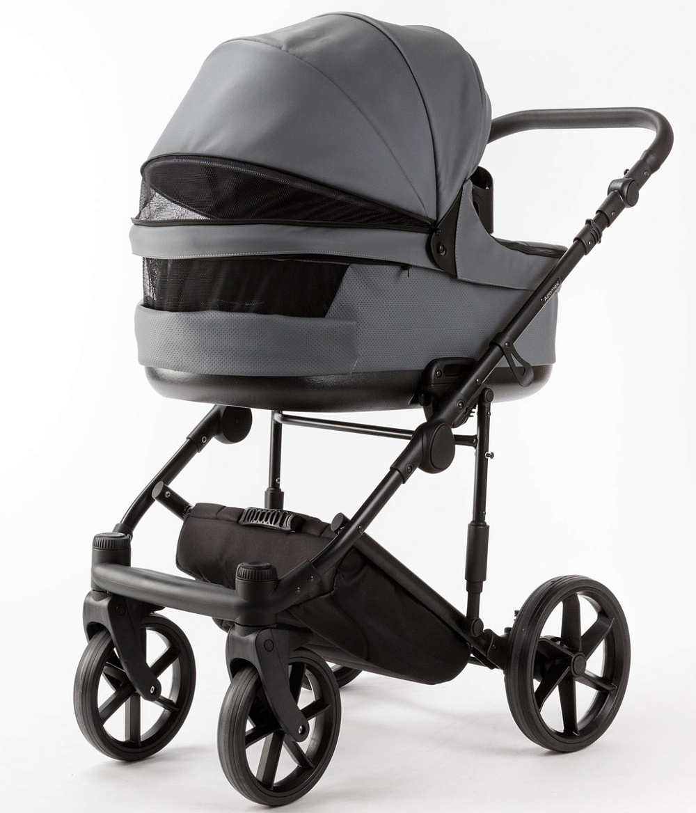 Детская коляска Adamex Locco Light Deluxe 3 в 1 LL-SA32 (СЕРАЯ КОЖА)