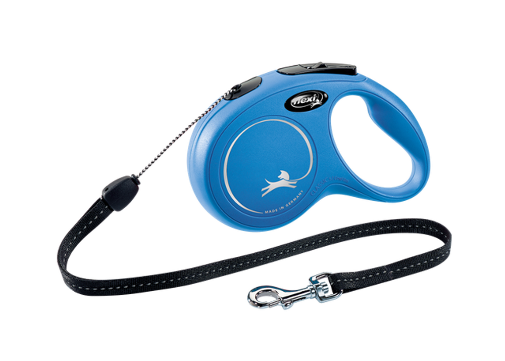 Поводок-рулетка Flexi New Classic cord S 8m 12 kg blue