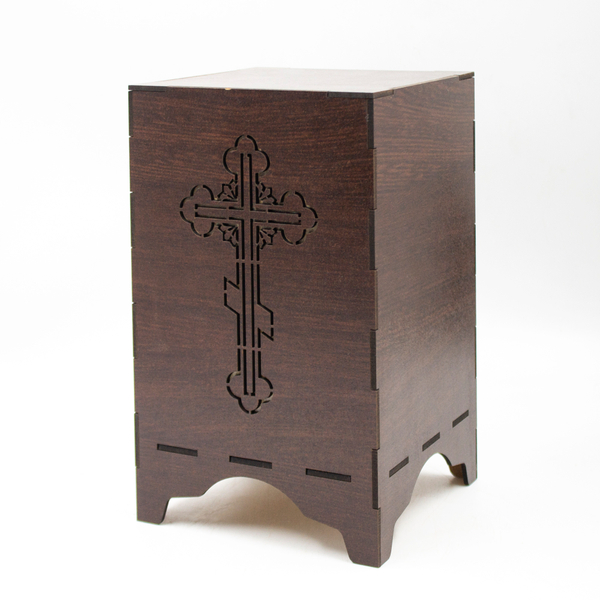 Урна для праха «Эконом-1» венге гравировка Крест