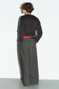 ZARA БРЮКИ С ЗАЩИПАМИ И КЛАПАНАМИ, ТЕМНО-СЕРЫЙ