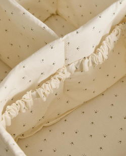 ZARA HOME ДЕТСКИЙ ХЛОПКОВЫЙ ОРГАНАЙЗЕР ДЛЯ ХРАНЕНИЯ С ЦВЕТОЧНЫМ ПРИНТОМ, ЗЕЛЕНЫЙ