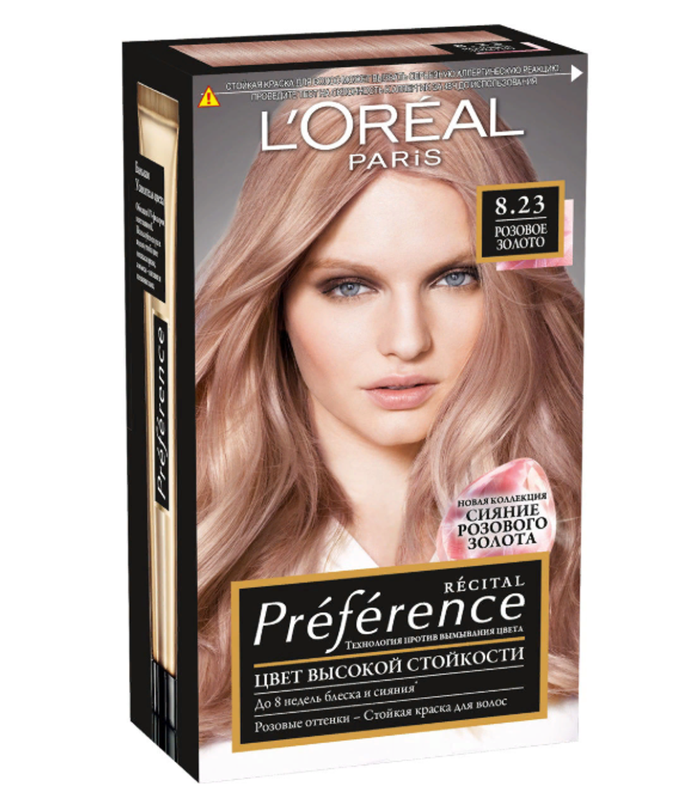 L'Oreal Paris Краска для волос Preference Recital, тон №8.23, Розовая золото, 40 мл