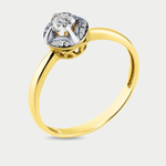 Кольцо женское из желтого золота 585 пробы с фианитами (арт. 001-0055-0001-021)