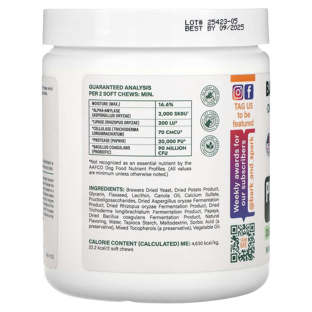 Bark&Spark, пробиотики для собак, со вкусом курицы, 120 жевательных таблеток, 288 г (10 унций)