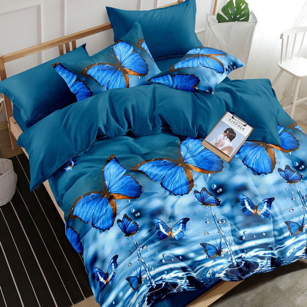 Комплект постельного белья "ВЛ. ПОЛЁТ БАБОЧЕК", поплин, 100% хлопок, Россия.