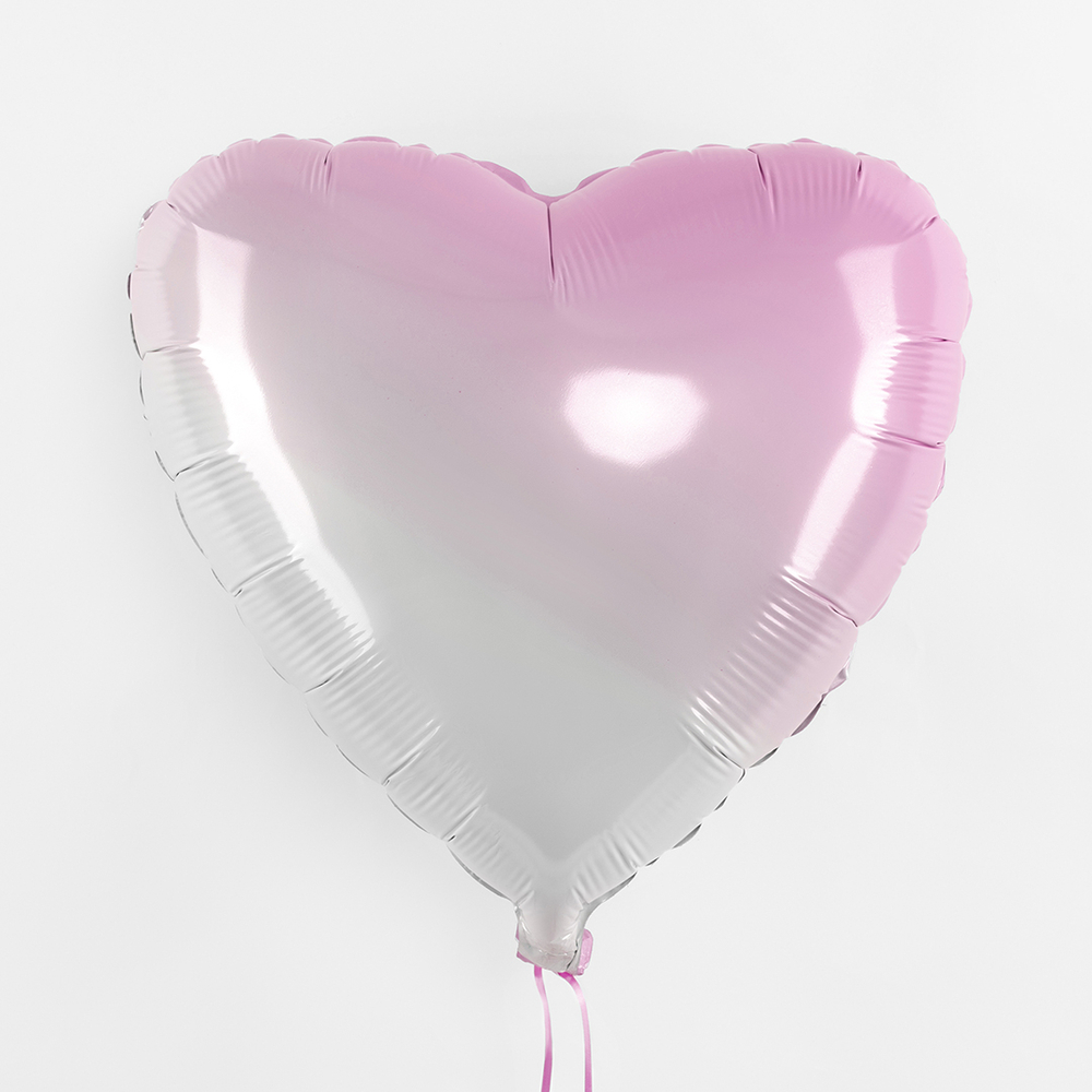 Шар Сердце розовый градиент фольга