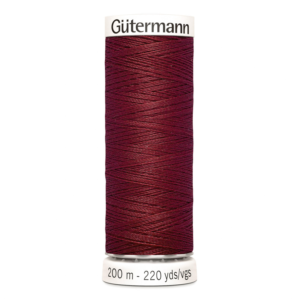 01 Нить Sew-All 100/200 м для всех материалов, 100% полиэстер Gutermann 748277 (368 бордо)