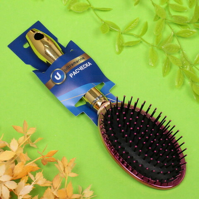 Расческа массажная «Dreams Belle», овал, цвет розовое золото, 25*7см (блистер Ultramarine)