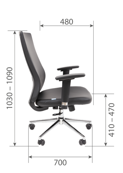 Офисное кресло Chairman 500LUX Россия экокожа черный БП