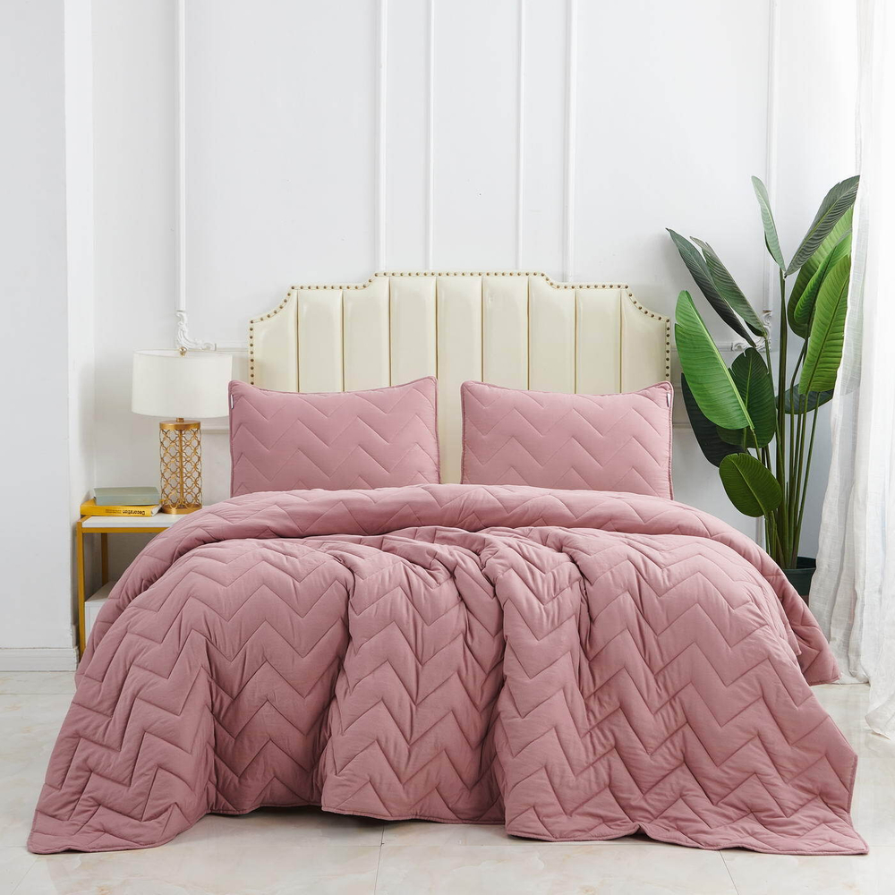 Покрывало 160х220 и наволочка 50х70 Sofi De MarkO Робби розовое