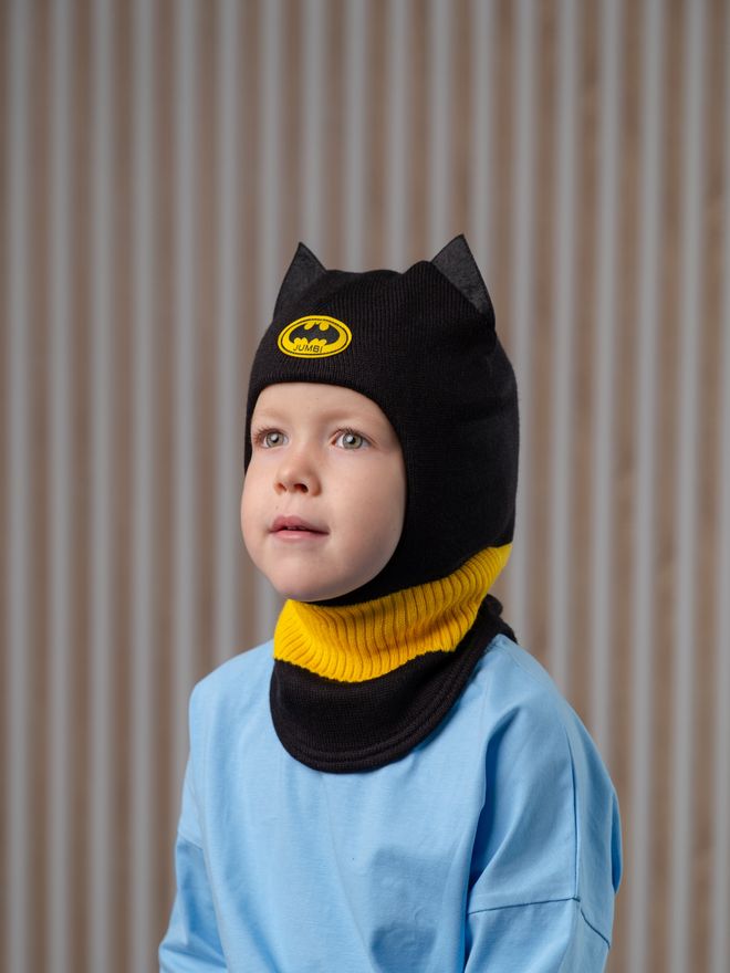 Шлем зимний вязаный (Черный янтарь) Бэтмен