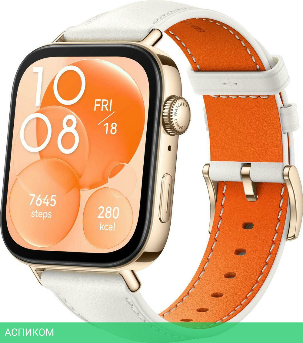 Умные часы Huawei Watch Fit 3 Slo-B19 White Leather Strap (55020CDT)