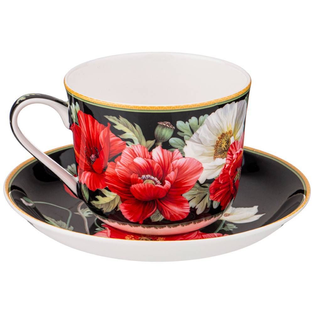 ЧАЙНАЯ ПАРА LEFARD "МАКИ" 500 МЛ ЧЕРНАЯ (КОР=18НАБ.)